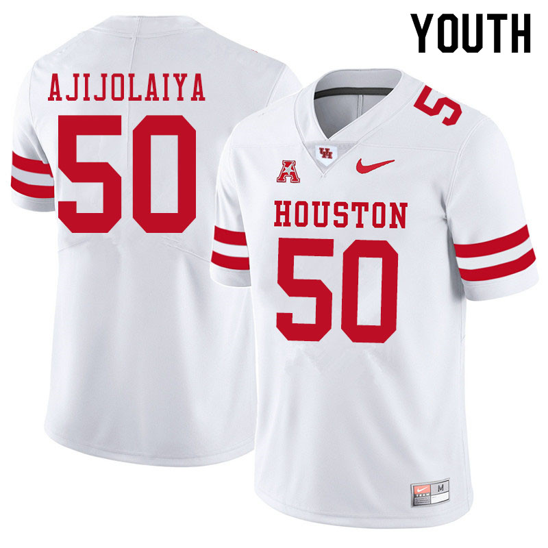 Youth #50 Hakeem Ajijolaiya Houston Cougars College Football Jerseys Sale-White